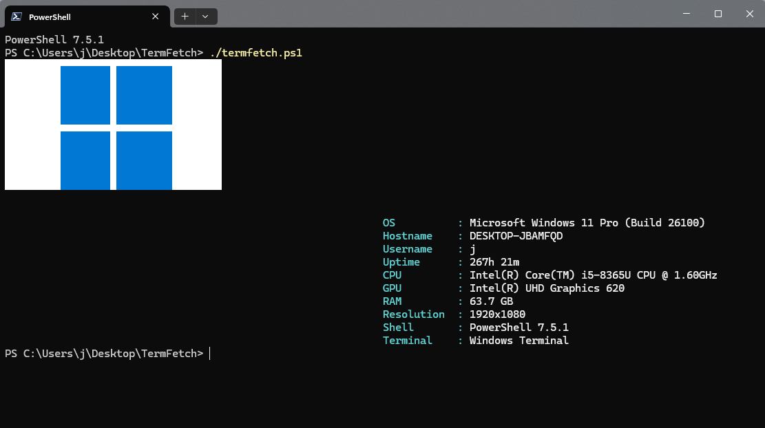 TermFetch System Display